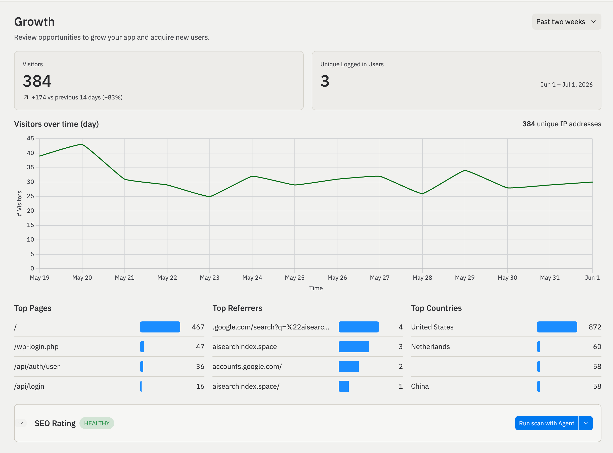 seo growth example